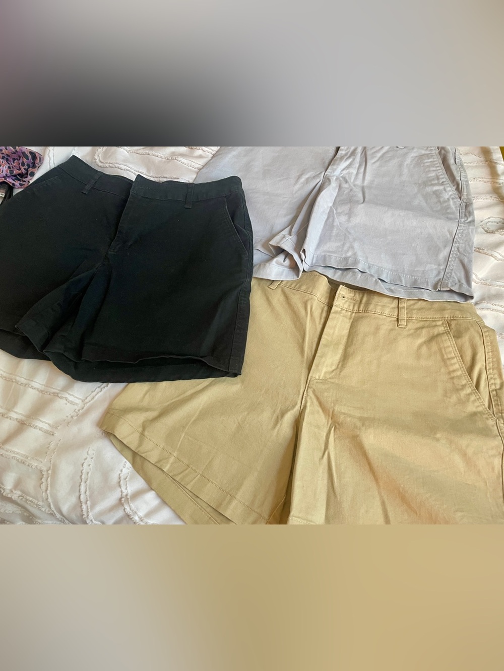 Like New Flat Front Chino Shorts in Black, Khaki, & light Blue!